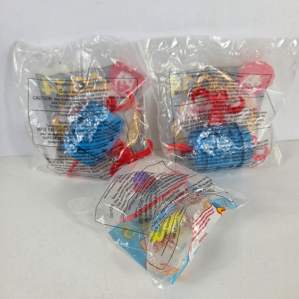 Vintage Disney Toy Story 2 McDonalds Happy Meal Toys Lot 1999 Alien Monkeys 3pc - Picture 2 of 3